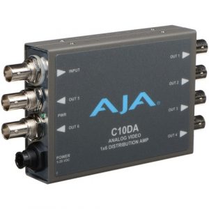 AJA C10DA-R0 1×6 Analog Video Distribution Amplifier / NTSC / PAL / Tri-Level Reference / Gain Adj
