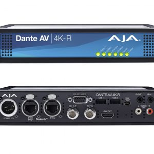 AJA DANTE-AV-4K-R Decode Dante AV Ultra JPEG 2000 into 12G/HDMI Video with Embedded Audio (Receiver)