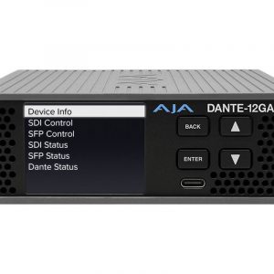 AJA DANTE12G-BNC-R0 12G-SDI / Dante 64-Channel Embedder / Disembedder / BNC Coax SFP