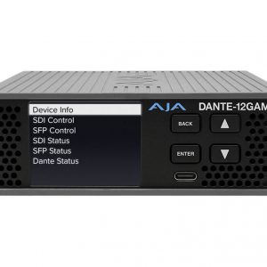AJA DANTE12G-LC-R0 12G-SDI Dante Audio Bridge / 64-Channel Embedder/Disembedder / LC Fiber SFP