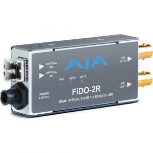 AJA FIDO-2R-R0 2-Channel Single-Mode LC Fiber to 3G-SDI Receiver / Duplex LC / 10 km