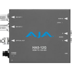 AJA HA5-12G-T-ST HDMI 2.0 to 12G-SDI Conversion with ST Fiber Transmitter