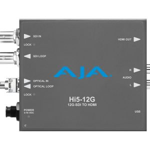 AJA HI5-12G-R-ST 12G-SDI to HDMI 2.0 Conversion with ST Fiber Receiver