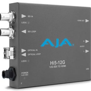 AJA HI5-12G-R-R0 12G-SDI to HDMI 2.0 / Fiber LC Receiver / 4K60p HDR10 HLG