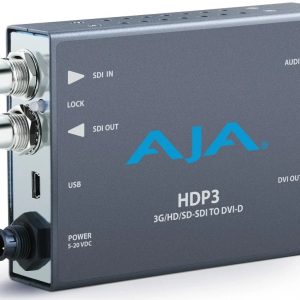 AJA HDP3-R0 3G-SDI to DVI-D Converter / 1080p60 Support / Scaler / 2-Channel Analog Audio