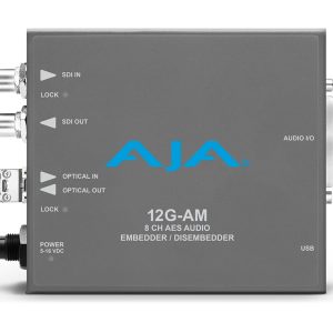 AJA 12G-AM-T-ST 12G-SDI 8-Channel AES Embedder/Disembedder with ST Fiber Tx SFP
