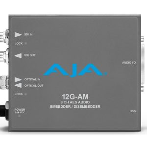 AJA 12G-AM-TR 12G-SDI 8-Channel AES Embedder/Disembedder with LC Fiber TR SFP