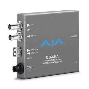 AJA 12G-AMA-T 4-Ch 12G-SDI Balanced Analog Audio Embedder/Disembedder with Single LC Fiber Transmitter