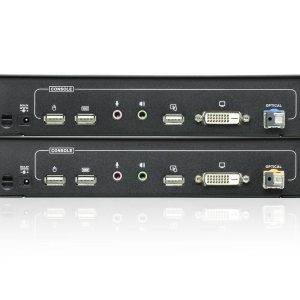 Aten CE680 USB DVI Single Link Optical KVM Extender (Transmitter/Receiver) Kit with Audio Up to 1950ft