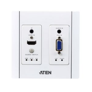 Aten VE2812AUST HDMI and VGA HDBaseT Transmitter with US Wall Plate/PoH (4K@100m/HDBaseT Class A/PoH PD)