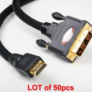 Atlona AT14020-5_L50 5M (16Ft) Dvi To Hdmi Or Hdmi To Dvi Digital Cable LOT of 50pcs