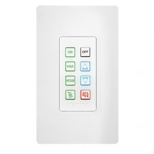 Aurora Multimedia DXB-8I-G2-W 8-Button 1-Gang Backlit Button Control Pad (Black) with No Tariffs, White