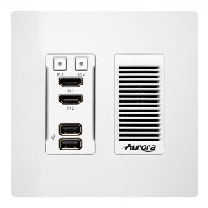 Aurora Multimedia IPX-TX3A-WP2-C-W 4K 10Gbps SDVoE AV-Over-IP Wall Plate Transmitter/2-Gang/White