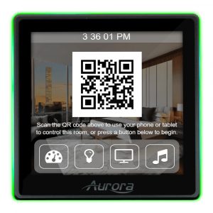 Aurora Multimedia RXT-4WM-G3-B 4” 1:1 aspect ratio in-wall ReAX touch panel control system with serial, relay, I/O, IR, and Ethernet control ports