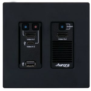 Aurora Multimedia VPX-TC1-WP2-PRO-B 4K60 4:4:4 1Gbps AV over IP Wall Plate Transceiver – Black