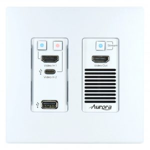 Aurora Multimedia VPX-TC1-WP2-PRO-W 4K60 4:4:4 1Gbps AV over IP Wall Plate Transceiver - White