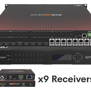BZBGEAR BG-4K-VP99PRO 9×9 4K UHD Seamless HDMI Matrix Switcher/Video Wall Processor/MultiViewer Over Cat5e/6/7 Kit with 9 Receivers