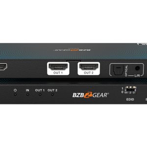 BZBGEAR BG-8K-DA12A 1×2 8K UHD HDMI 2.1 Splitter with Auto Downscaling/Audio De-Embedding (8K60/4K120 and VRR/FVA/ALLM Support)