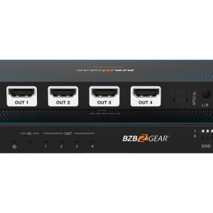 BZBGEAR BG-8K-DA14A-G2 1×4 8K UHD HDMI 2.1 48Gbps Splitter with Auto Downscaling/Audio De-Embedding (8K60/4K120 and VRR/ALLM/QMS/QFT/SBTM Support)