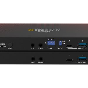BZBGEAR BG-EXH-4KC7 4K UHD HDMI/USB-C KVM HDBaseT 3.0 Extender/Switcher with USB 3.0/Ethernet/IR/RS-232/POE