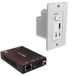 BZBGEAR BG-EXH-50UWP-W 4K UHD 18Gbps HDMI/USB-C Wall Plate Transmitter/Receiver Kit up to 164ft