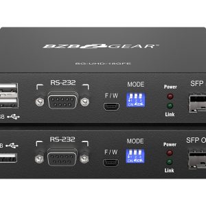 BZBGEAR BG-UHD-18GFE 4K UHD HDMI USB KVM Extender Kit Over Fiber with HDR/2-Way IR/RS-232 (No SFP Module Included)