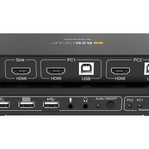 BZBGEAR BG-UHD-KVM21A 2×1 4K UHD KVM Switcher with USB 2.0 Ports for Peripherals and Audio Support