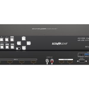 BZBGEAR BG-UHD-QVP-4X2 4×2 4K UHD Seamless Switcher/Scaler/MultiViewer with Audio De-Embedding and Built-in USB Capture Card