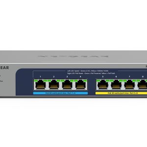 BZBGEAR NET-00HN43 Netgear 8-port Ultra60 PoE++ Multi-Gigabit (2.5G) Ethernet Plus Switch 230 W PoE Budget (MS108UP-100NAS)