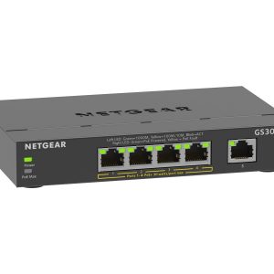 BZBGEAR NET-8LU027 Netgear 5-Port Gigabit Ethernet POE+ Smart Plus Managed Switch 63 W PoE Budget (GS305EP-100NAS)
