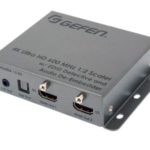 Gefen EXT-UHD600A-12-DS 4K Ultra HD 600 MHz 1x2 Scaler with EDID Detective and Audio De-Embedder