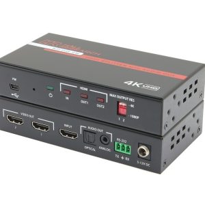 Hall Technologies SP-HD-2B 2-Channel HDMI Splitter with Analog and Optical Audio Output and 4K Support