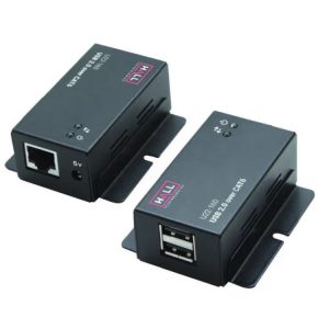Hall Technologies U22-160 USB 2.0 over UTP Extender (Receiver/Transmitter) Kit with 2-Port Hub