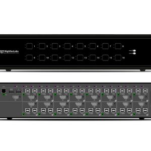 High Sec Labs SK161PHU-N 16-Port DP/HDMI KVM Switcher 4K60 USB 2.0 Audio RS232