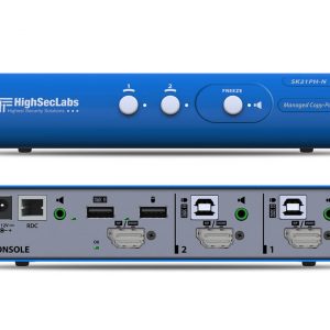 High Sec Labs SK21P-N 2-Port DisplayPort 1.2 KVM Switcher 4K@30Hz USB Keyboard/Mouse Audio/Mic Clipboard