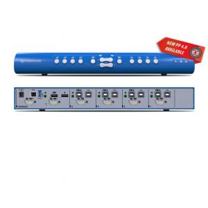 High Sec Labs SX42PHU-4DTP Secure 4x2 Mini-Matrix KVM Switch DP/HDMI to DP/HDMI video, w/fUSB, PP4.0 + Desk Top Power Adaptor