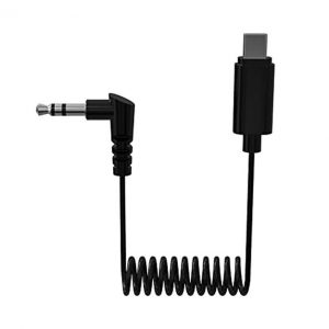 Hollyland HL-35T01 3.5mm TRS Right-Angle to USB-C Coiled Cable 17.7in