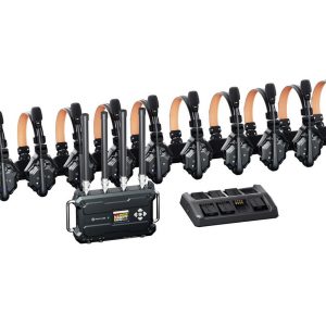 Hollyland HL-Solidcom C1 Pro - Roaming Hub 10S-G Full-Duplex Wireless Intercom System 10 Single-Ear Headsets G-Mount 1.9 GHz