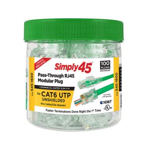 ICRealtime S45-1600 Pass Through Green Tint - Cat6 UTP - 100pc Jar