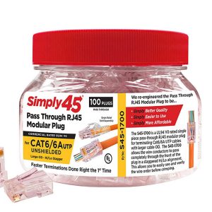 ICRealtime S45-1700 Pass Through Red Tint, Hi/Lo Stagger - Cat6/6a UTP - 100pc Jar