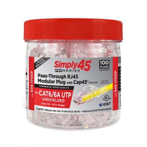 ICRealtime S45-1700P PROSeries Pass Through Red Tint, Hi/Lo Stagger - Cat6/6a UTP with Cap45™ - 100pc Jar