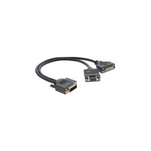 Kramer ADC-DM/DF+GF DVI-I (M) to DVI-D (F) + VGA (F) Adapter Cable – 1ft