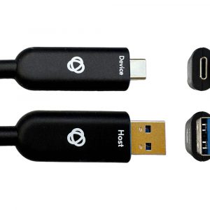 Kramer CP-AOCU32/AC-25 10Gbps USB 3.2 Gen 2 USB-A to USB-C Optical Hybrid Cable 25ft