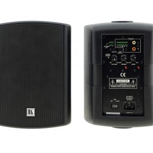 Kramer TAVOR-5-O(PAIR)/BLACK/US 5.25-Inch On-Wall Powered Speakers/Built-In Amplifier/30W RMS