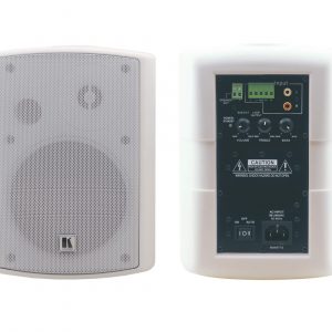 Kramer TAVOR-5-O(PAIR)/WHITE/US 5.25 Inch On-Wall 2-Way Powered Speakers - Stereo 2x30W RMS / Auto Power / White