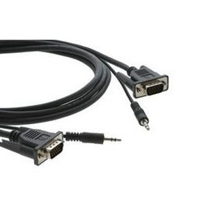 Kramer C-MGMA/MGMA-3 15-Pin (M) to 15-Pin (M) + 3.5mm Micro VGA Cable – 3ft