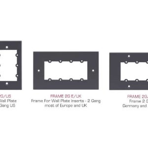 Kramer FRAME-2G/US(W) Frame for Wall Plate Inserts — 2 Gang, white