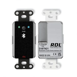 RDL DB-BTN21 Bluetooth Audio Interface / Dante AES67 / PoE / Stereo or Mono / Wall Button