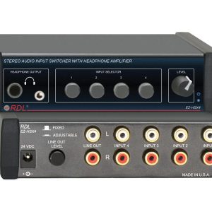 RDL EZ-HSX4 4X1 Stereo Audio Input Switcher with Headphone Amplifier