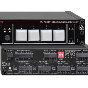 RDL RU-ASX4D 4×1 Stereo Balanced Audio Switcher/Terminal Block
